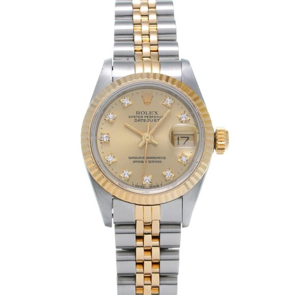 ROLEX Datejust 10P Diamond 69173G R number (manufactured around 1987) Champa... - Picture 1 of 4